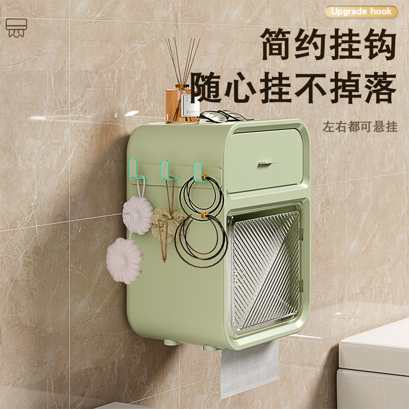 Customized wall-mounted tissue boxes with free shipping, no need for drilling, bathroom wall shelves, tissue boxes, toilet and bathroom tissue boxes details Picture