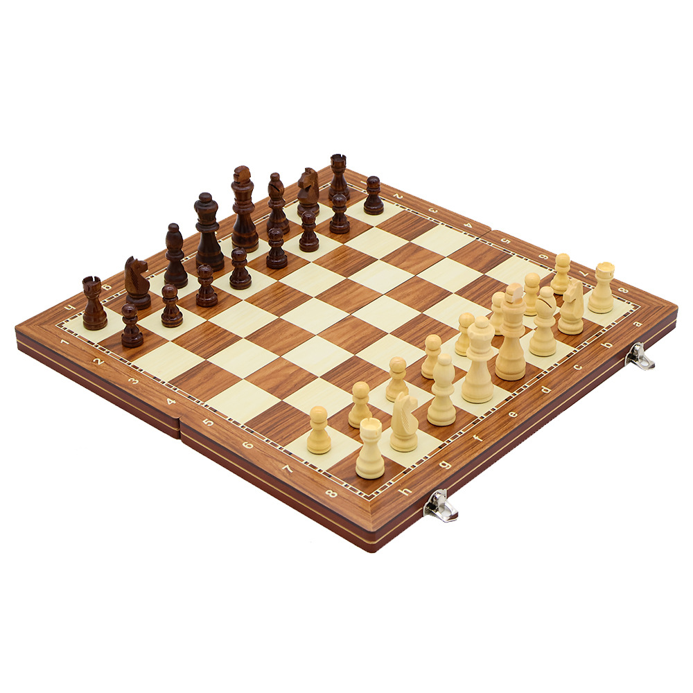 Magnetic three-in-one wooden chess folding portable chess for beginners and beginners, specially designed for competitions Specification image