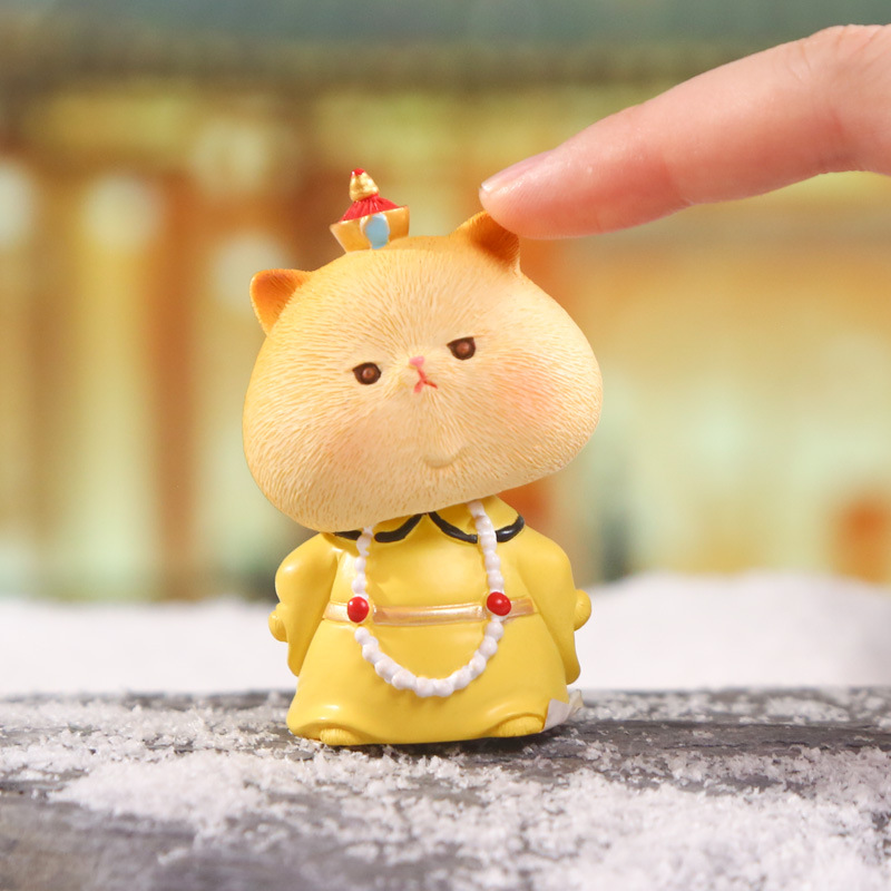 Creative cartoon "Meow Meow Long Live" figurines, cute cat car figurines, popular and adorable desktop figurines wholesale Specification image