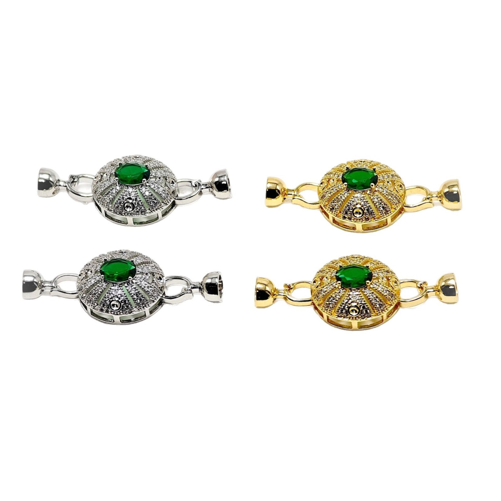 diy jewelry accessories: 18k gold-inlaid micro-inlaid zircon handcrafted bracelet, necklace, connecting buckle, ending buckle, creative Item Picture