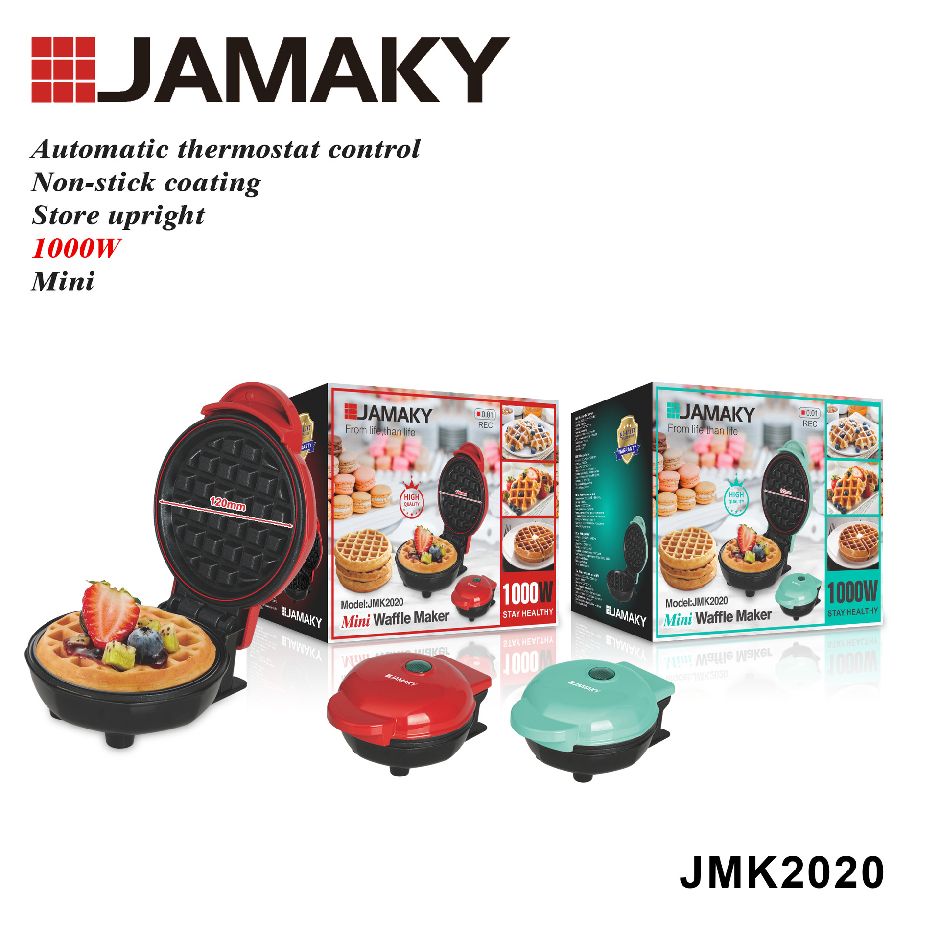 JAMAKY 甜甜圈机家用双面加热甜甜圈机械电饼铛迷你轻食机器JMK2020