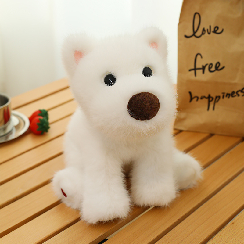 Cute sitting and lying West Highland plush toy Labrador, palm treasure Akita Dog, children's comfort dog wholesale Application Scenario