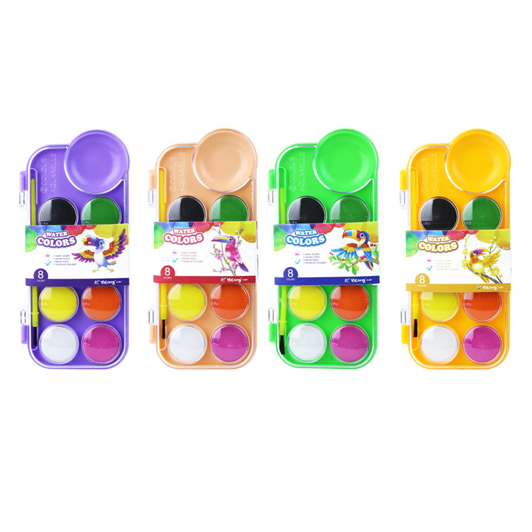 Yalong Cross-border's best-selling 8-color watercolor student art supplies and children's watercolor painting sets details Picture