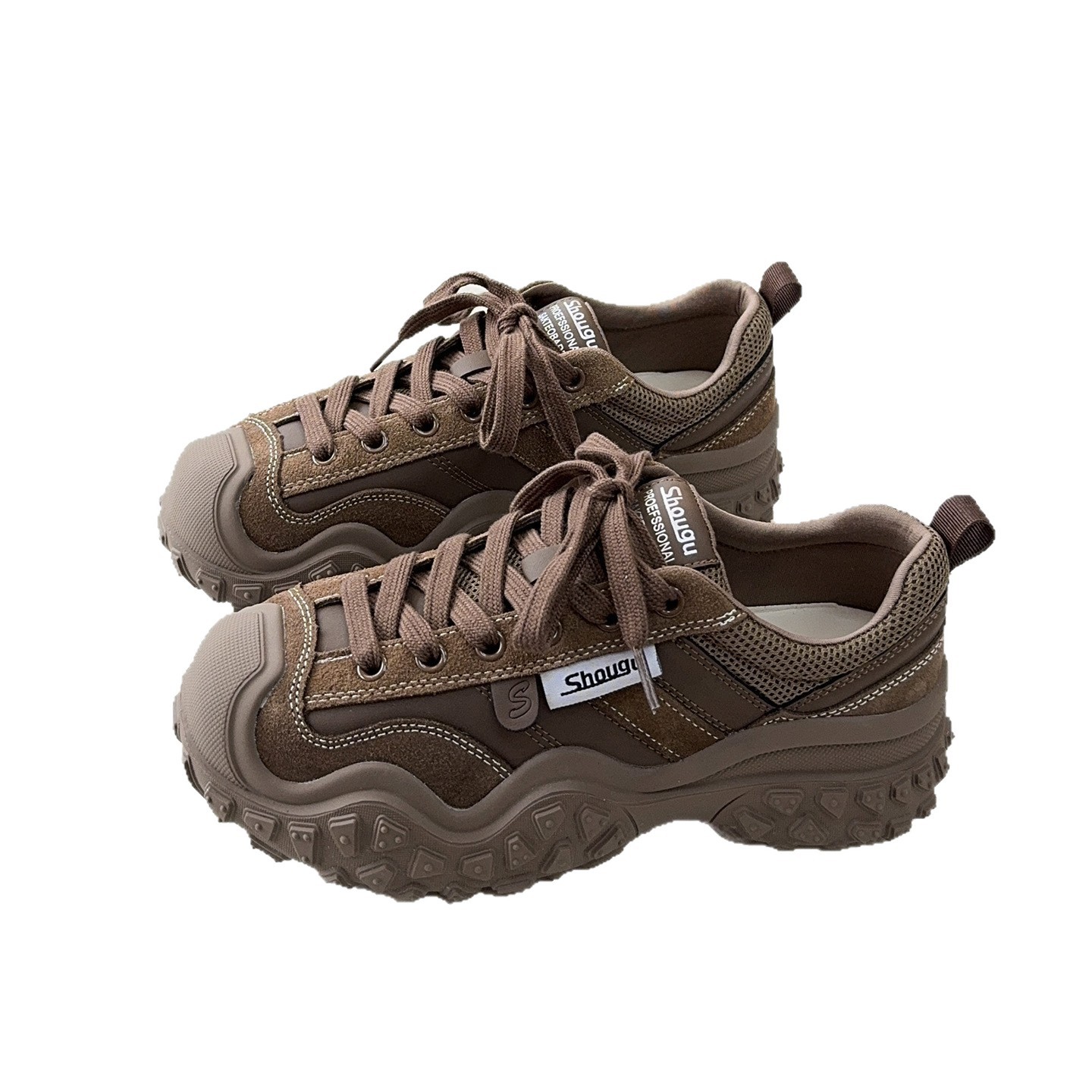 Shougu 2025, a super good-looking, cute and ugly thick-soled women's autumn new retro niche outdoor hiking shoes Dad shoes Item Picture