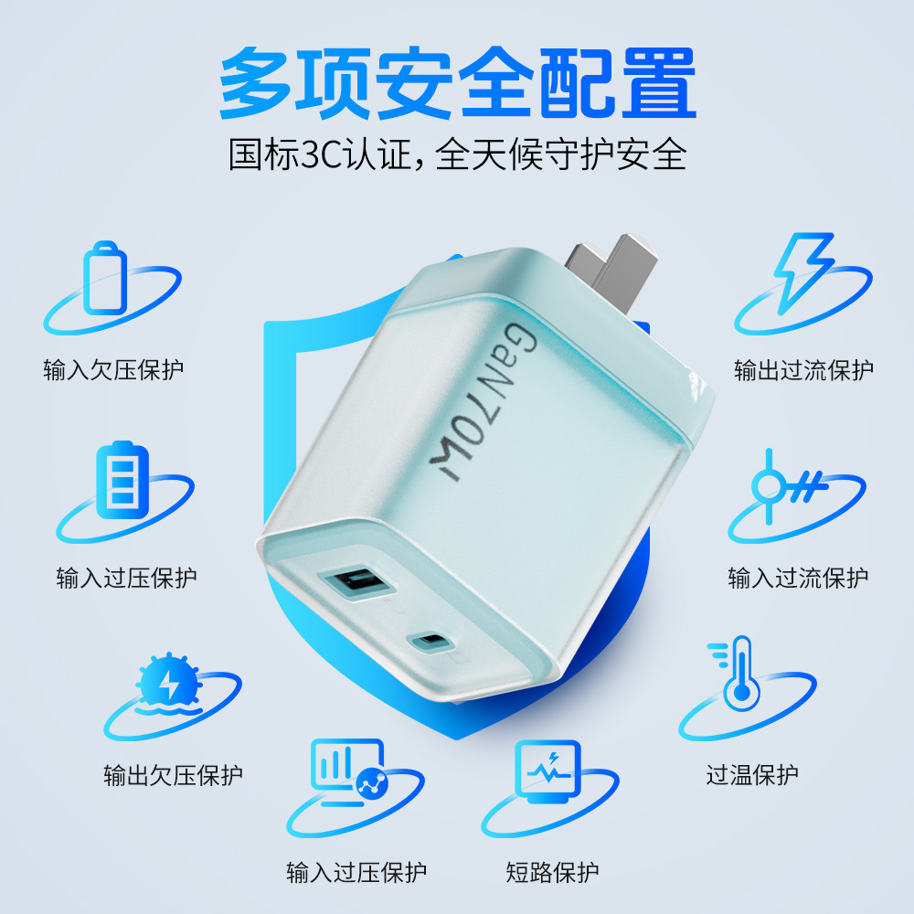 240W quad-in-one data cable, 70W gallium nitride PD+USB, compatible with Apple, Huawei and Android charger set Application Scenario