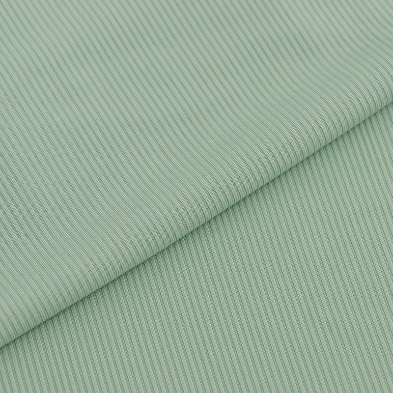 180g冰丝罗纹布坑条弹力针织面料春夏阔腿裤打底衫螺纹冰丝面料细节图