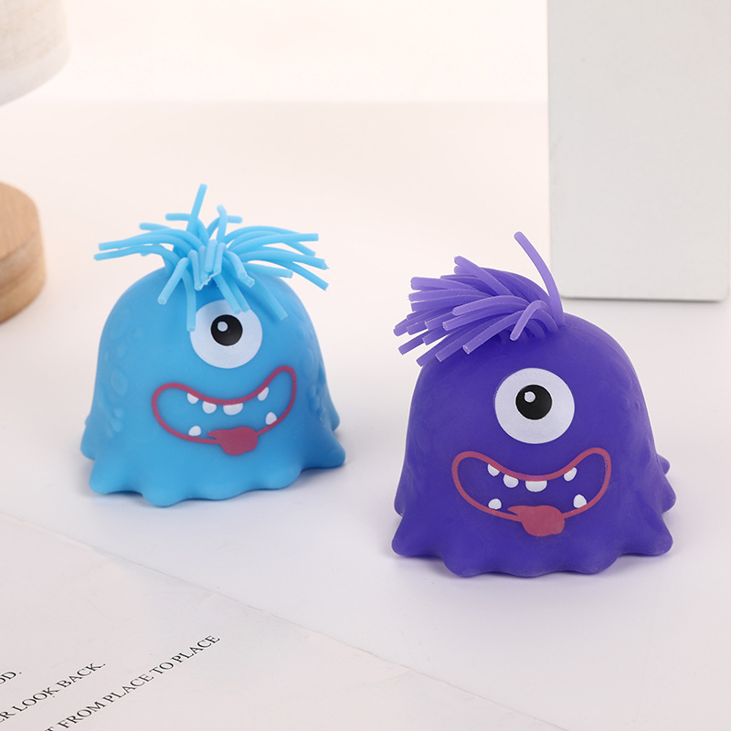 Creative, cute smiling, funny little monster, stress-relieving and venting ball, adult and children's hand-molded stress-relieving toys, pinching fun Specification image
