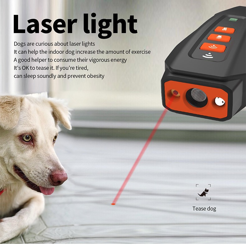 The grey and black ultrasonic anti-barking device is a pet training anti-barking wonder with silent remote control adjustment Specification image