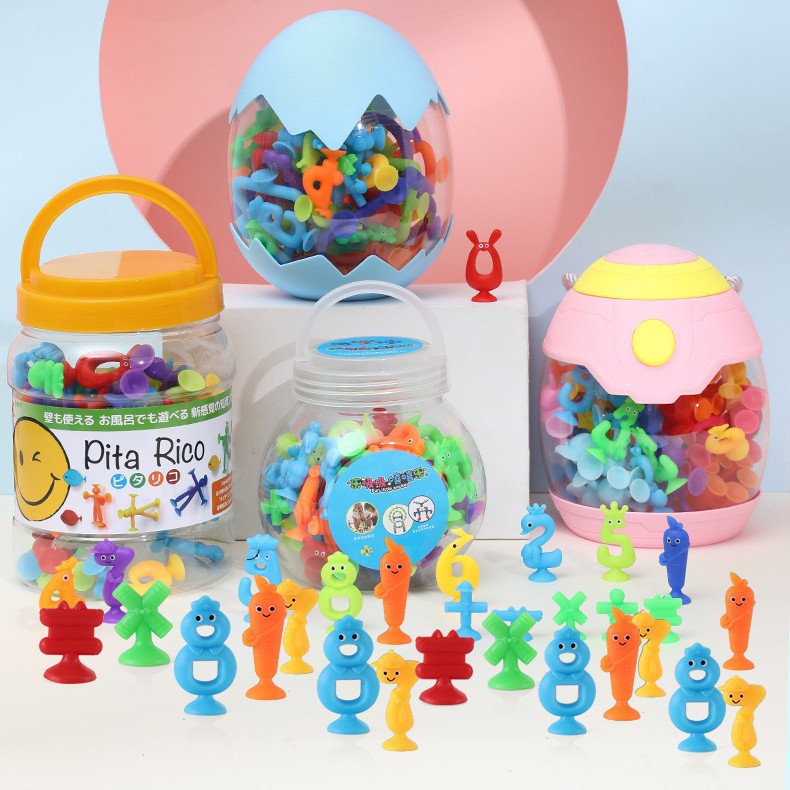 Suction cup digital sticky Fun children's bathroom bathing toy Animal Suction Fun Early education cognitive intelligence assembly toy Item Picture