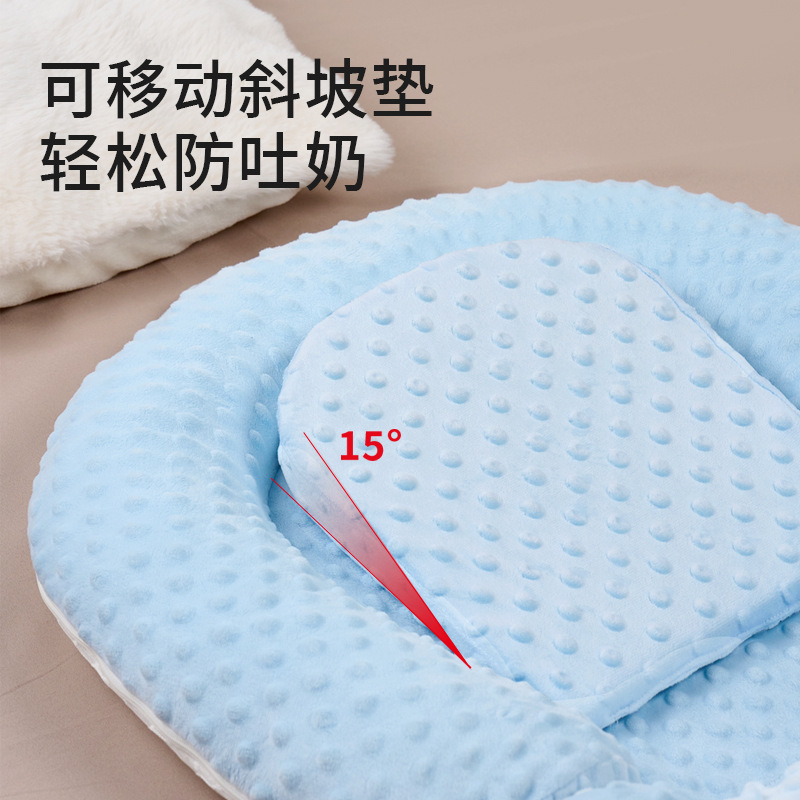 Bed-in-bed folding, newborn baby slope, summer pressure relief wonder, baby raises head to prevent choking on milk, outdoor comfort sleeping pad Specification image