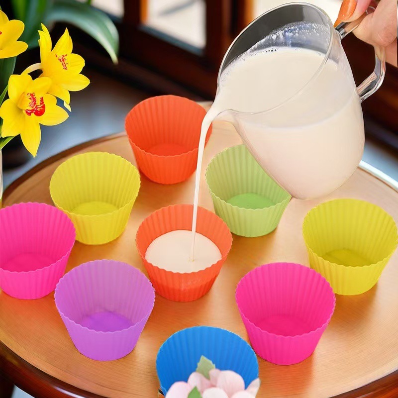 Silicone baking molds, cake cups, muffin cups, baking molds, round cake molds, pastry baking, cross-border new products details Picture
