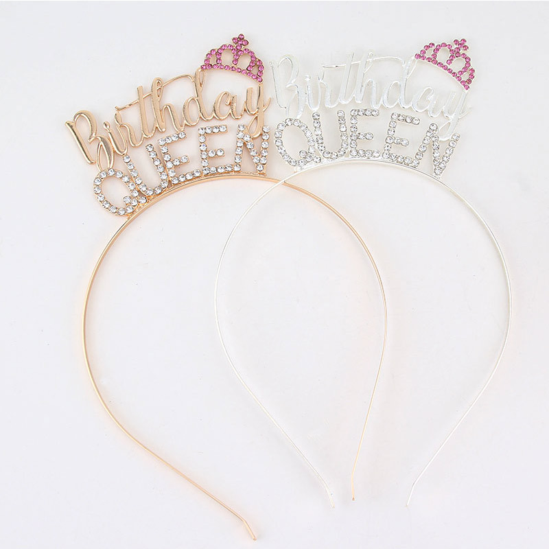 Golden Birthday Queen Crown Hair Band Children's Headwear Headband Hair band base details Picture
