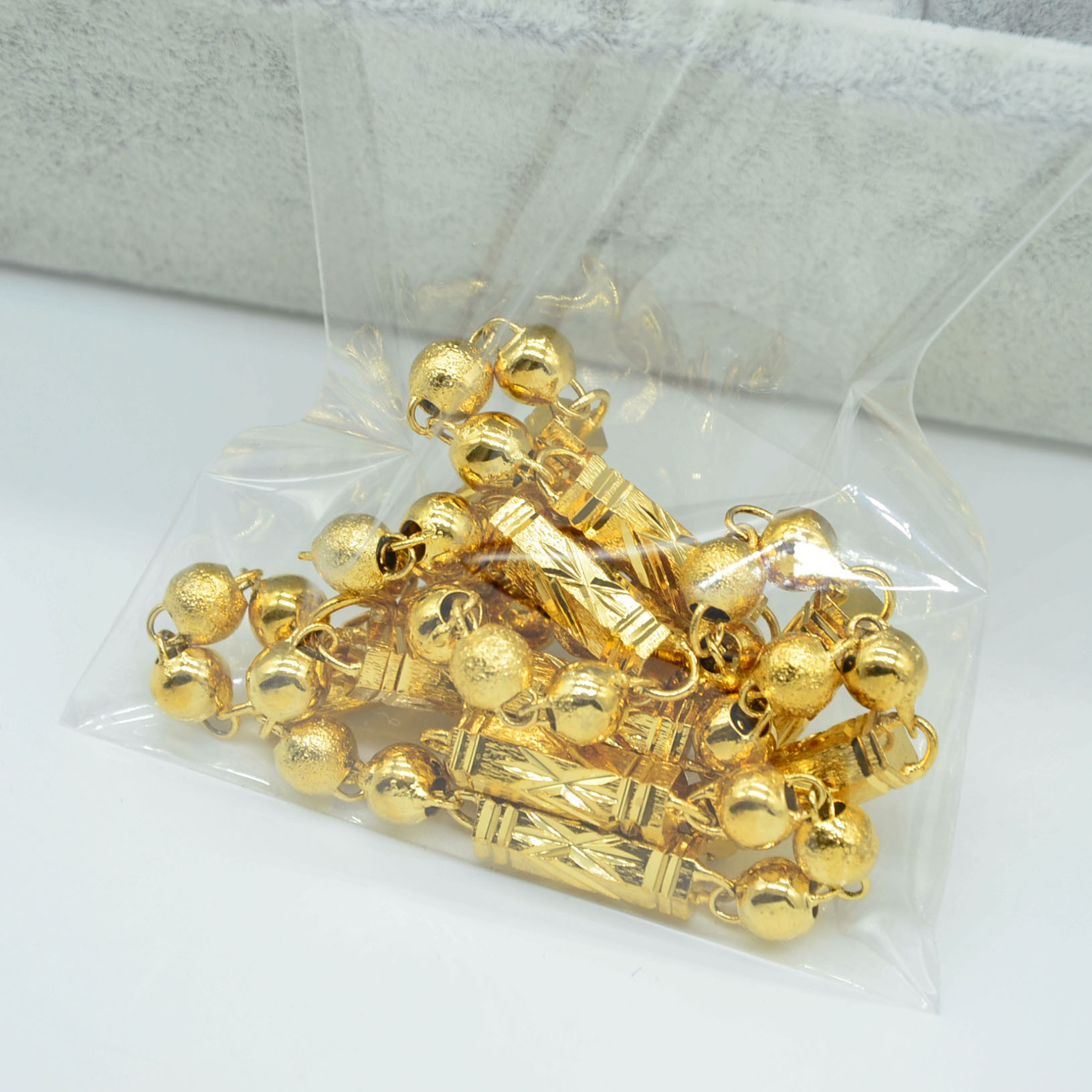 Hexagonal prayer beads Necklace, men 's king necklace, gold-plated high-end copper jewelry manufacturer Male Necklace Item Picture