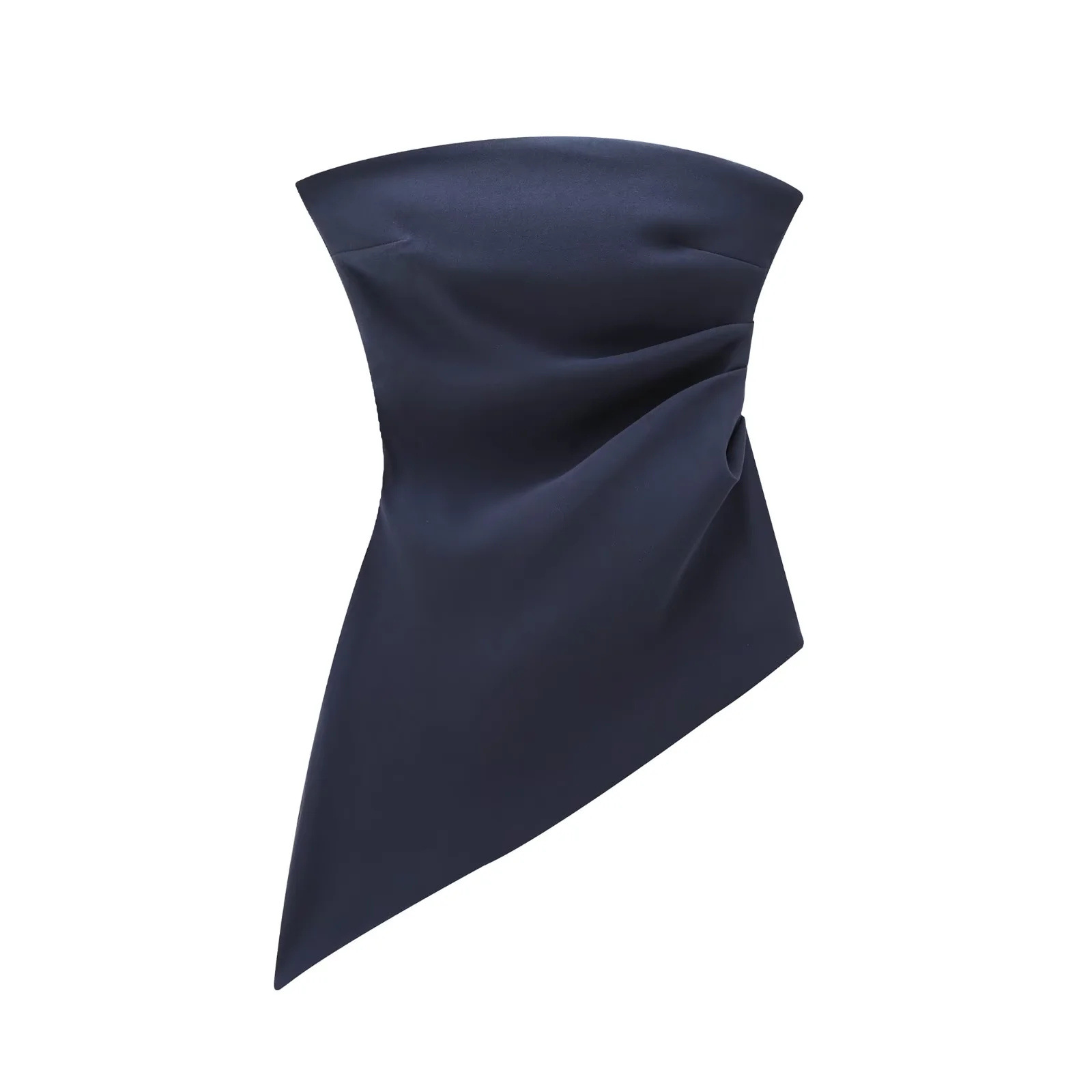Cross-border European and American women's clothing, Instagram influencer's best-selling fashion party, pleated asymmetrical sexy hot girl strapless top details Picture