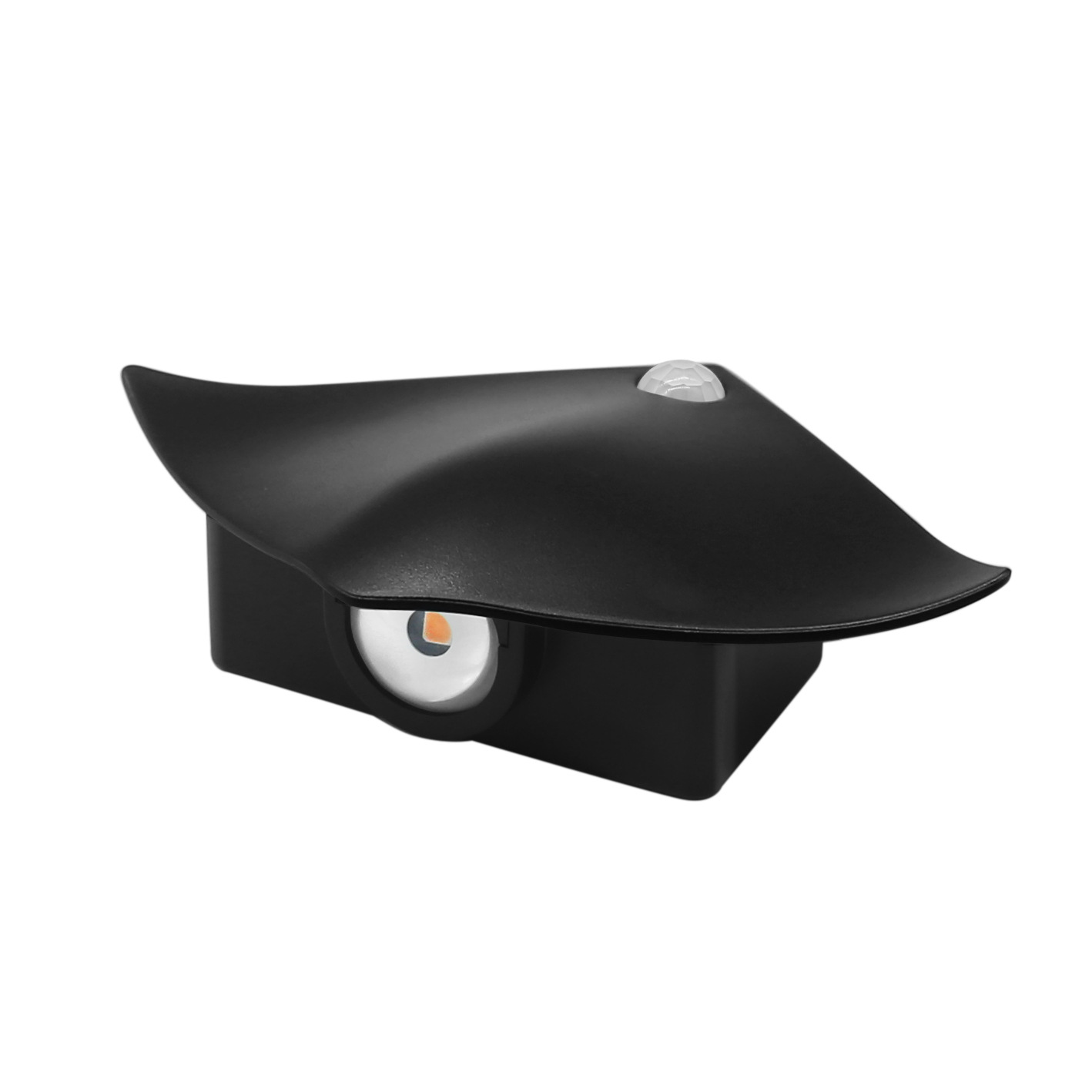 跨境人体感应灯卧室楼梯客厅壁灯衣橱柜魔鱼门牌射灯充电池小夜灯白底实物图