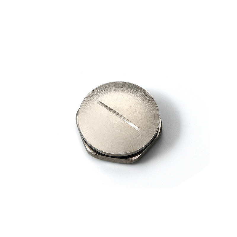Metal waterproof plug head, circular one-piece cover, copper-nickel-plated plug head, M-type metric sealing head, PG type one-piece hole plug Item Picture