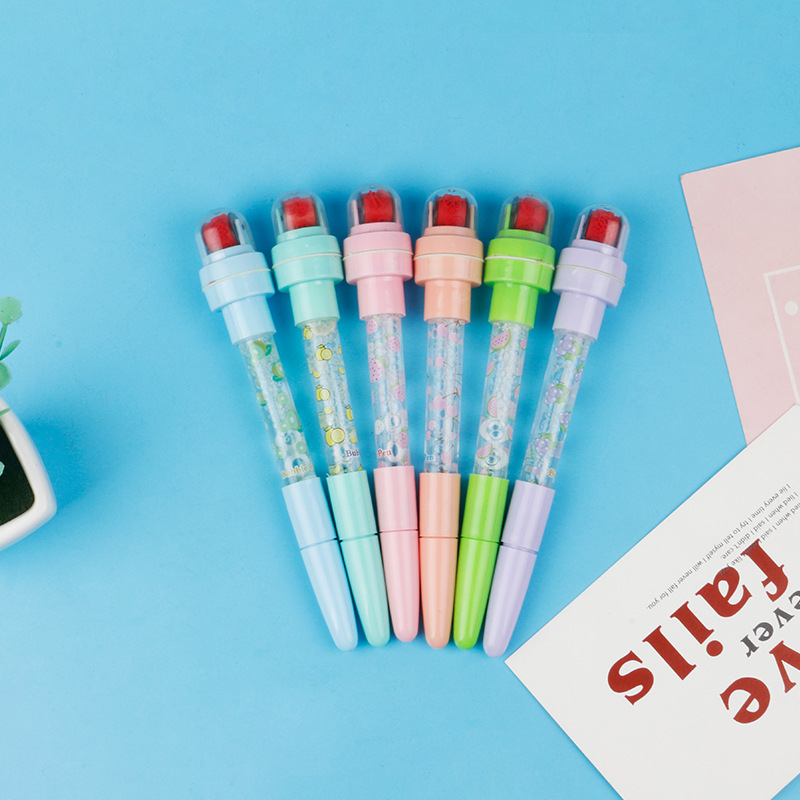 Bubble pen, multi-functional magic pen, gel pen, cartoon cute light roller stamp pen, factory direct sales Specification image