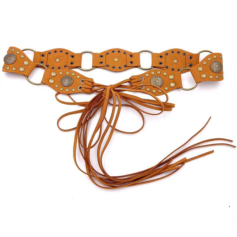 Bohemian-style sunflower waist chain belt, vacation-style accessories, dress pants, ethnic-style waist rope, wide waistband Application Scenario