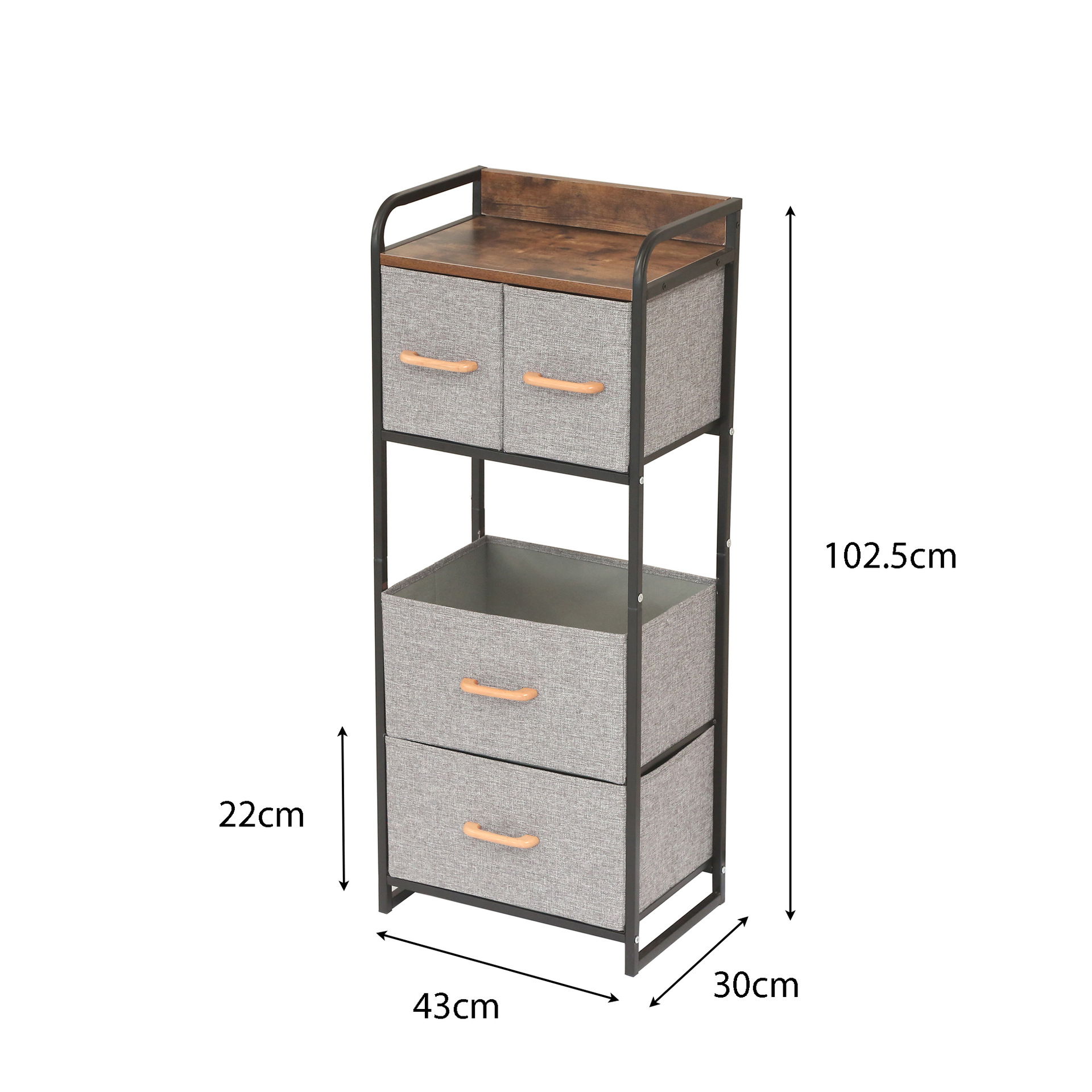 Modern Fabric Drawer-Type Storage Cabinet With Multi-Layer Assembly, Home Bedroom Storage Cabinet And Open Storage Cabinet Item Picture
