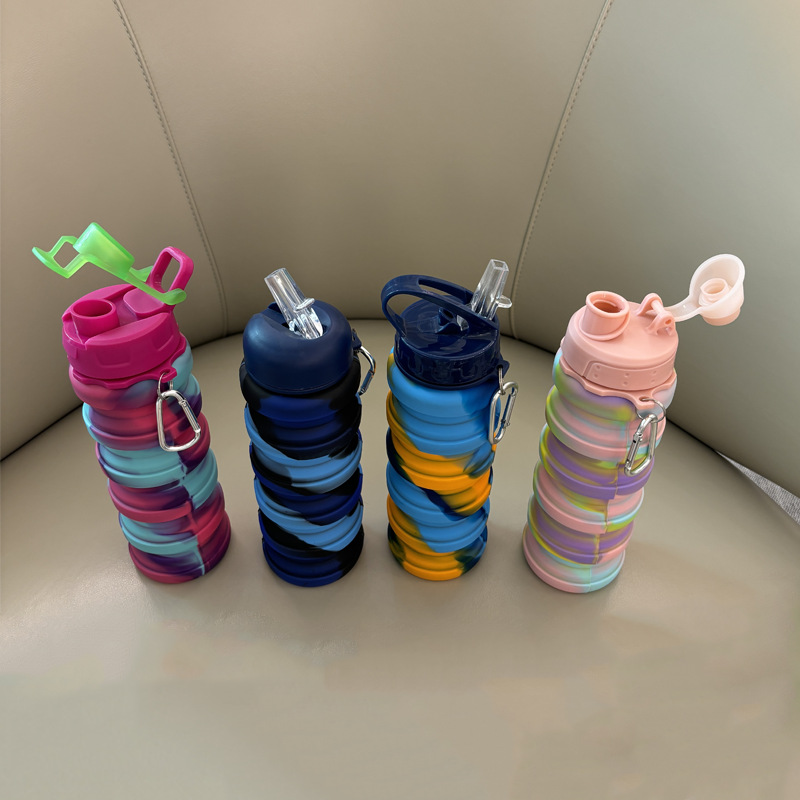 Factory direct sales of outdoor portable and extendable silicone foldable water bottles, travel and sports water bottles Specification image