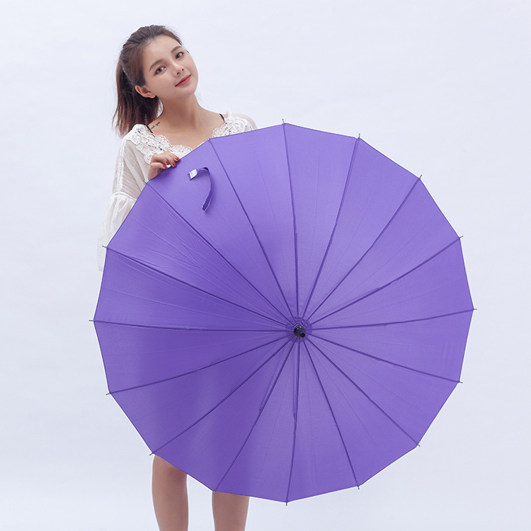 Wholesale 16K Korean creative bump fabric rainbow umbrella, long-handled straight pole automatic umbrella, advertising umbrella, can be used as LOGO Specification image