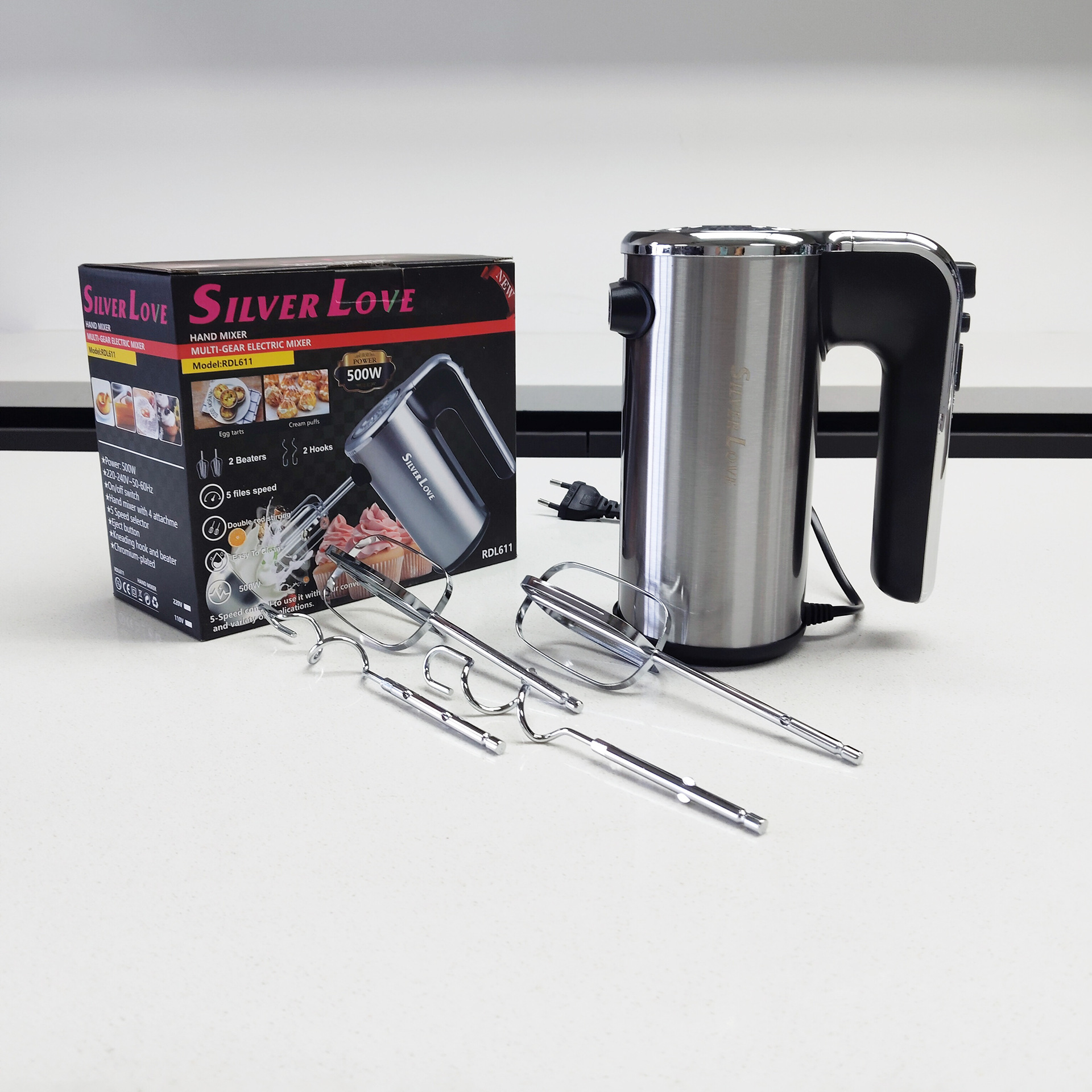 Cross-border foreign trade British and European standard electric stainless steel mixer, dough mixer, chef cream mixer, electric egg beater Z209 details Picture