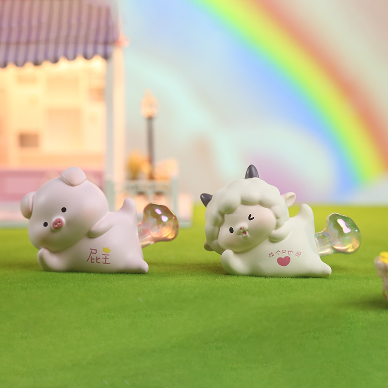Rainbow PP small lamp decoration, creative cartoon desktop resin, cute and healing birthday gift decoration for your girlfriend Specification image