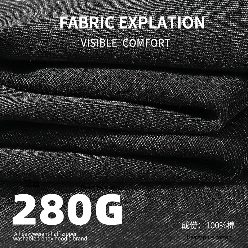Amazon Cross-border Summer 280G washed and aged short-sleeved men's and women's trendy brand retro pure cotton large-sized American version T-shirts wholesale Item Picture