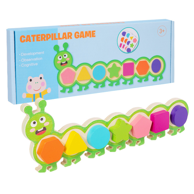 Magnetic caterpillar shape recognition puzzle game for early childhood education, parent-child logical thinking training matching toys Item Picture