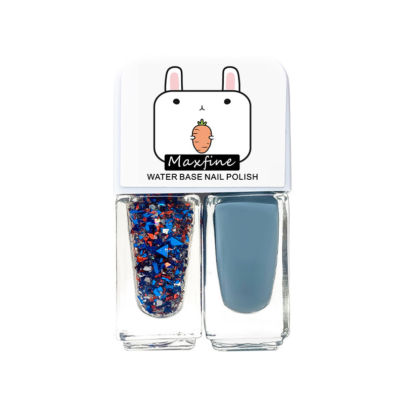 2025 Water-based Glossy Matte Peel-off Twin Star Nail Polish Two-Bottle Set Twin Nail Oil Combination Item Picture