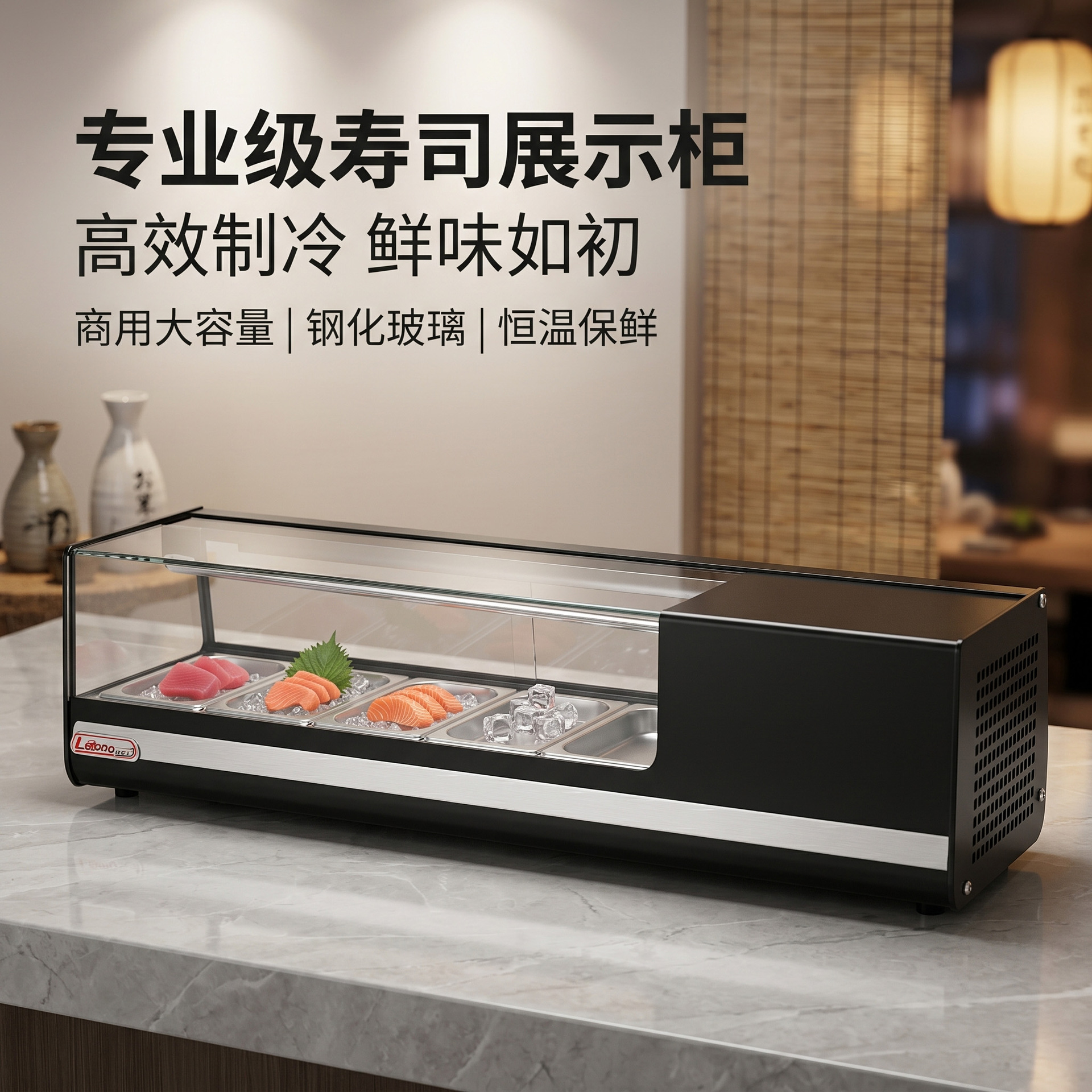 商用寿司柜冷藏展示柜日式料理刺身生鲜保鲜柜风冷直角玻璃陈列柜