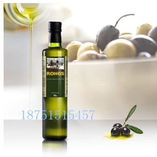 油瓶橄榄油半斤一斤方形圆形褐色墨绿山茶油核桃油避光玻璃空瓶产品图