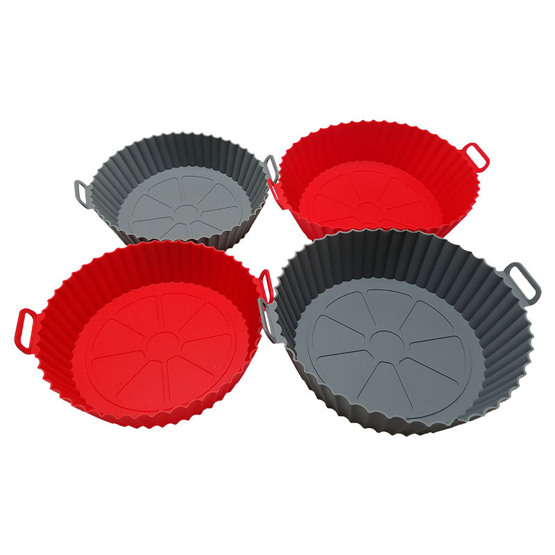 宝宝辅食硅胶烤盘   折叠圆型空气炸锅硅胶烤盘垫 托盘耐高温   易清洗细节图