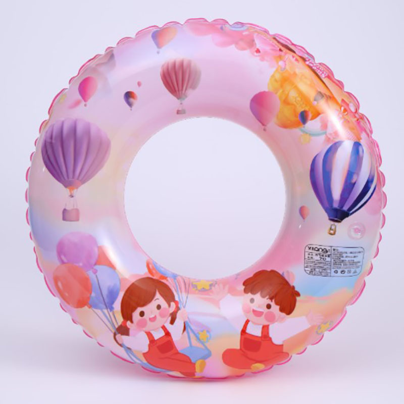 芳达厂家直供批发儿童萌趣多彩亮片加厚浮力充气游泳圈鲸鱼热气球