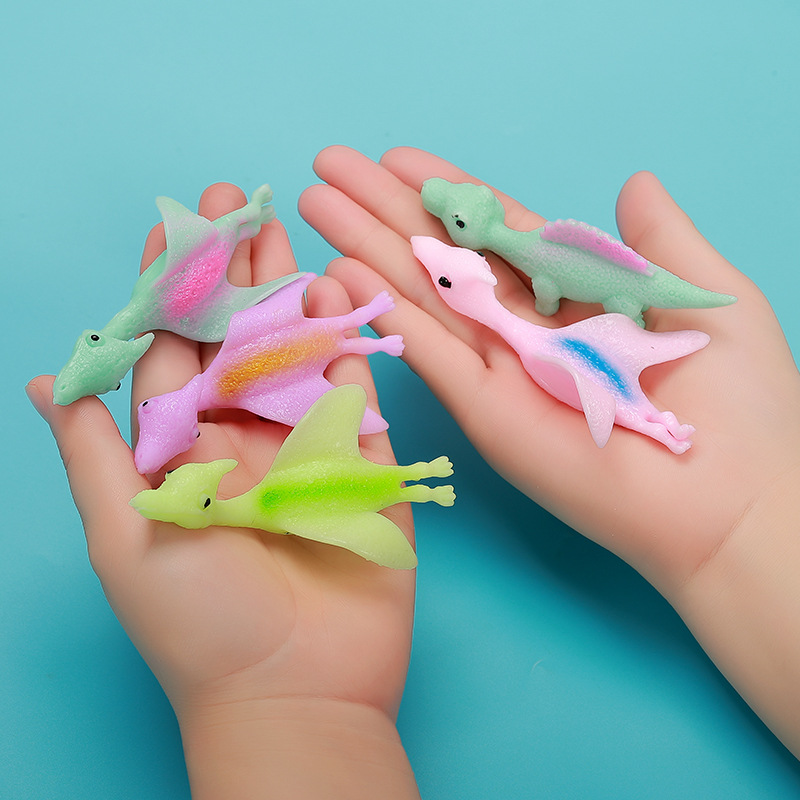 Wholesale of new and unique cross-border products of fun dinosaur catapulting toys, finger darts, and stress-relieving soft rubber details Picture