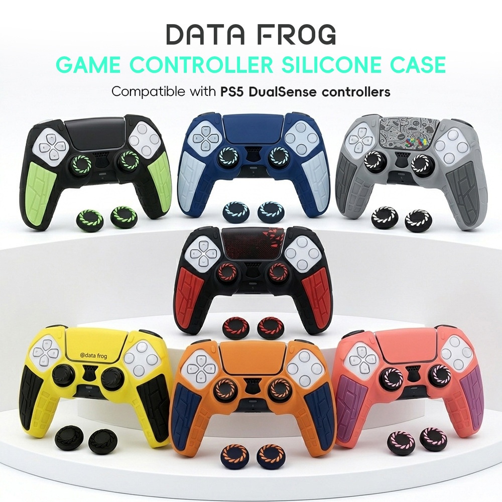 Adecuado para PS5 funda de textura gamepad protección de silicona funda antideslizante funda de silicona engrosada accesorios PS5 a prueba de polvo Specification image