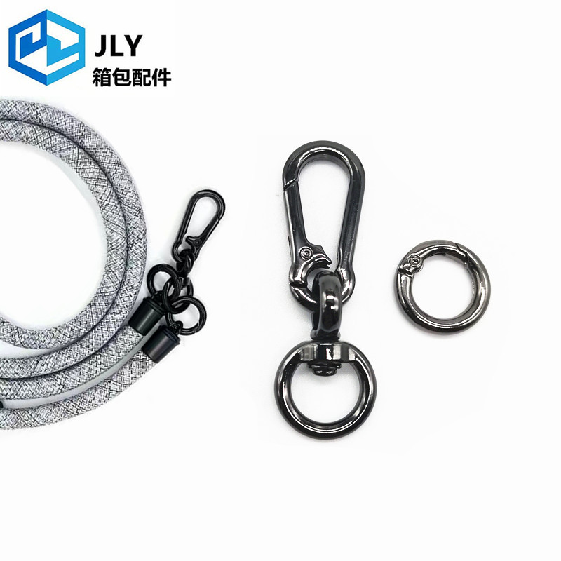 Alloy spring coil set, mountaineering buckle, hanging clock, cross-border stock wholesale, mobile phone lanyard accessories, environmentally friendly hook buckle details Picture