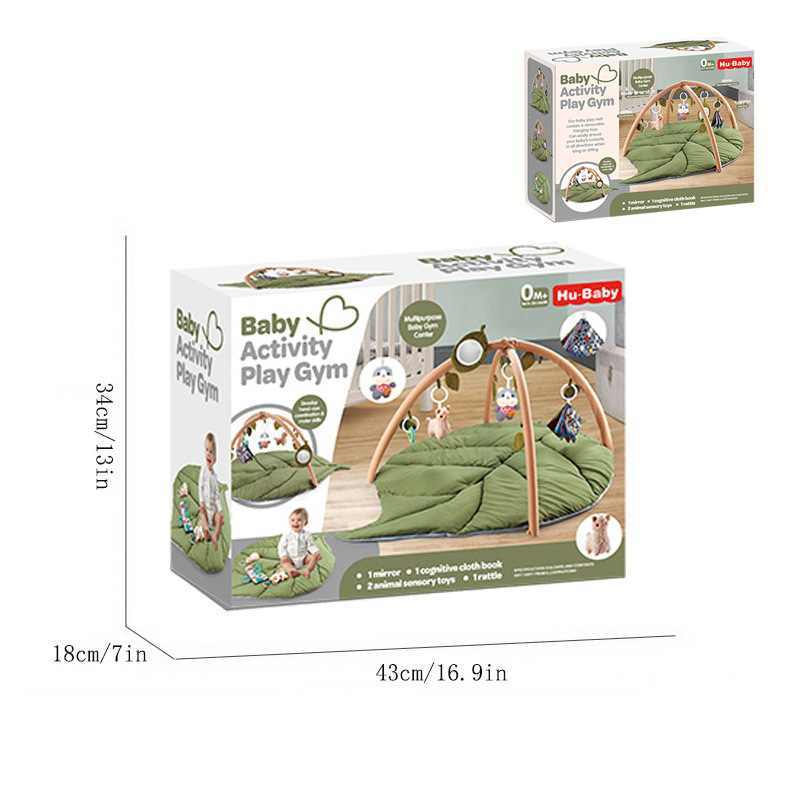 Toy baby leaf play mat, crawling mat, fitness stand with pillow, crawling mat, cloth book hanging piece, toy play mat details Picture