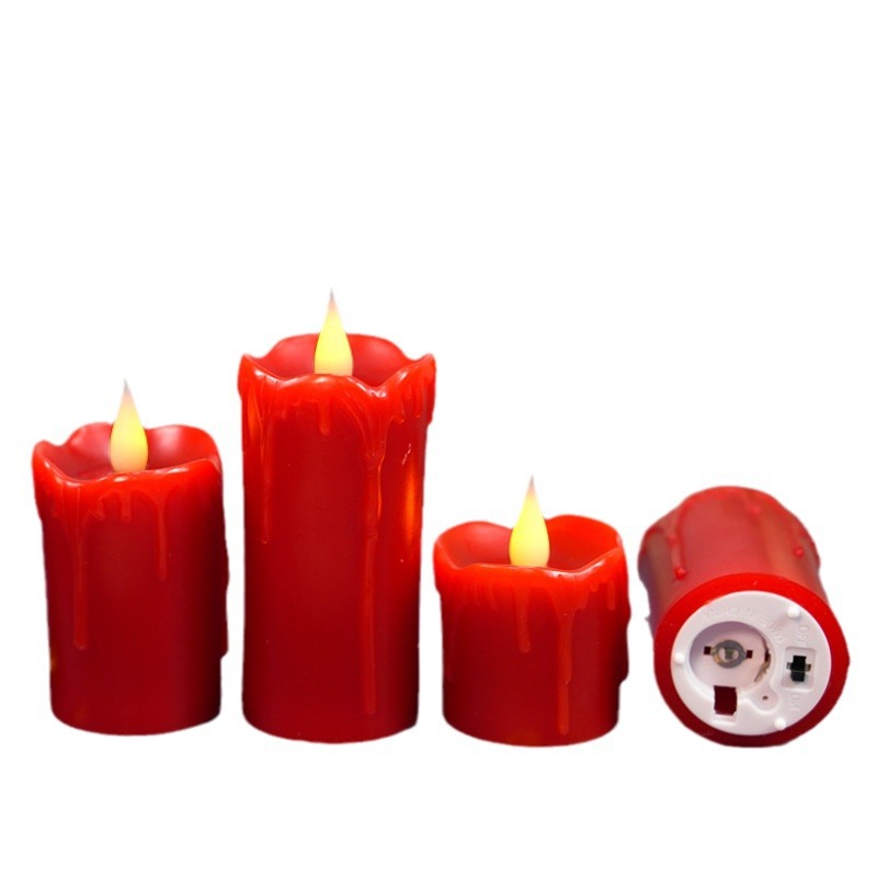亚马逊热卖水滴电子蜡烛灯流泪2032电池烛光音乐会婚礼生日派对蜡白底实物图