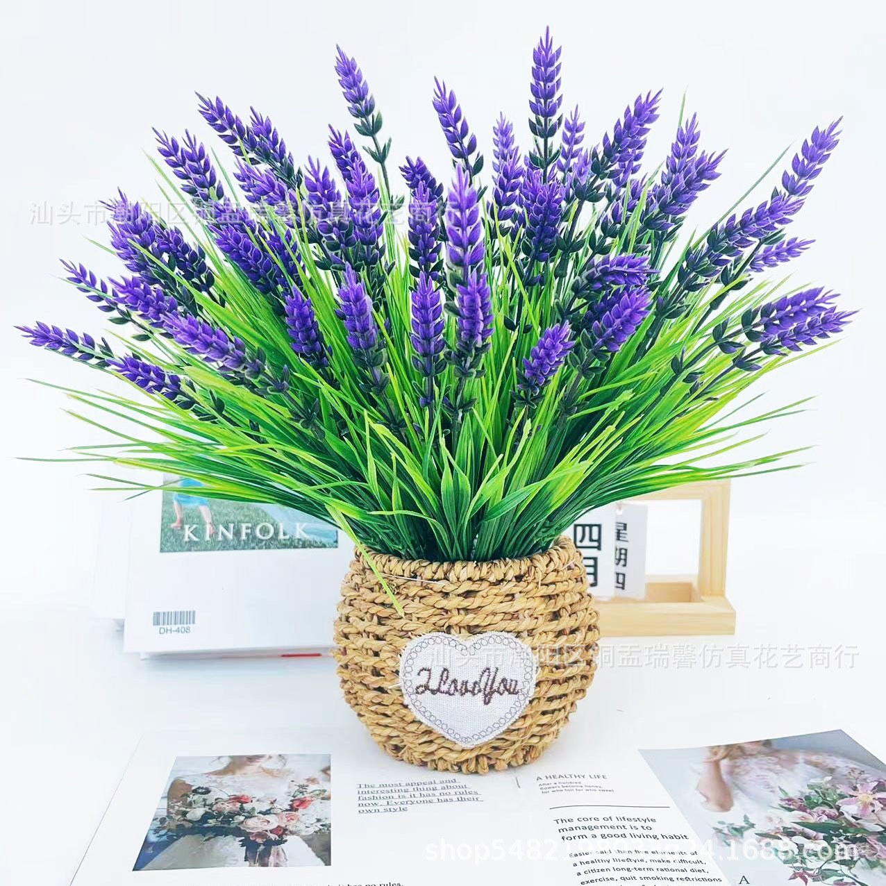 亚马逊户外人造花 仿真薰衣草仿真绿植家居装饰人造花假花批发