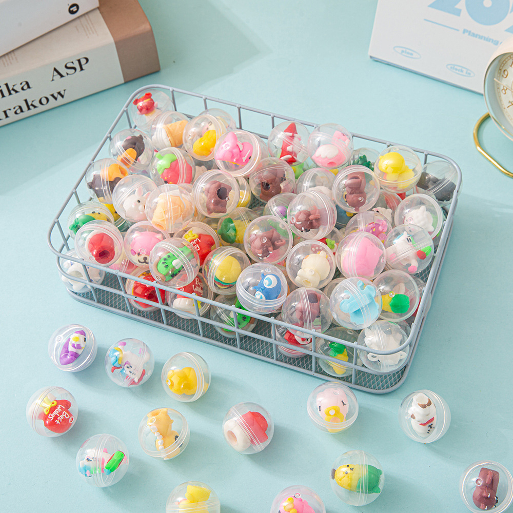跨境32mm透明公仔扭蛋球投币游戏机小玩具幼儿园开学季伴手礼批发复活节彩蛋盲盒创意潮流玩具