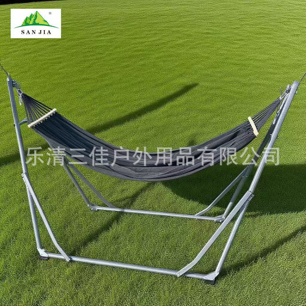 折叠式吊床吊椅两用 户外野营露营折叠支架帆布吊床摇椅成人吊椅细节图