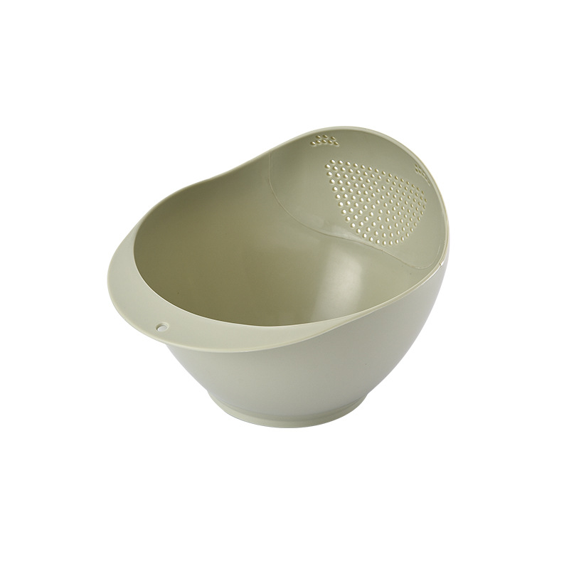 Rice-washing sieve, rice-washing machine, water draining basket, special plastic rice-washing tool, fine-hole water shield, large-capacity ultra-fine vegetable blue Item Picture