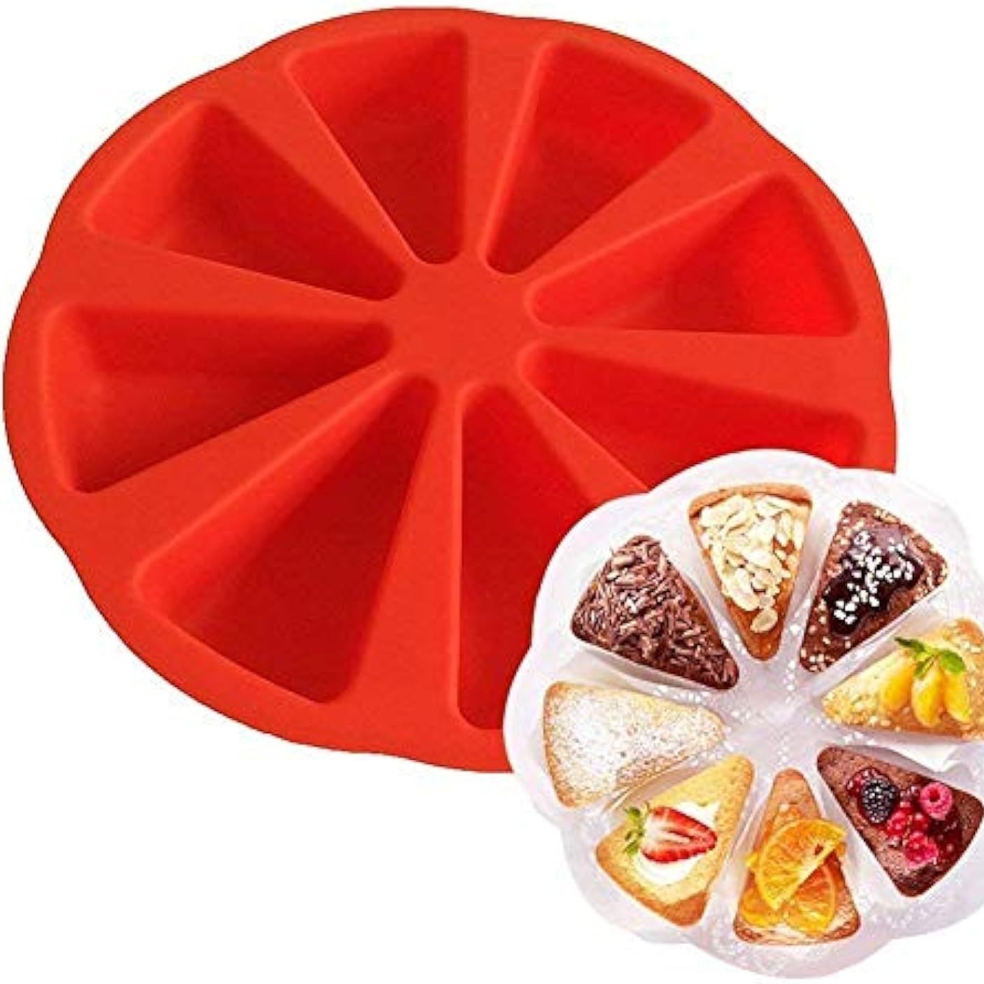 三角形硅胶蛋糕模具不沾易脱模8个孔家用食品级diy巧克力烘焙模