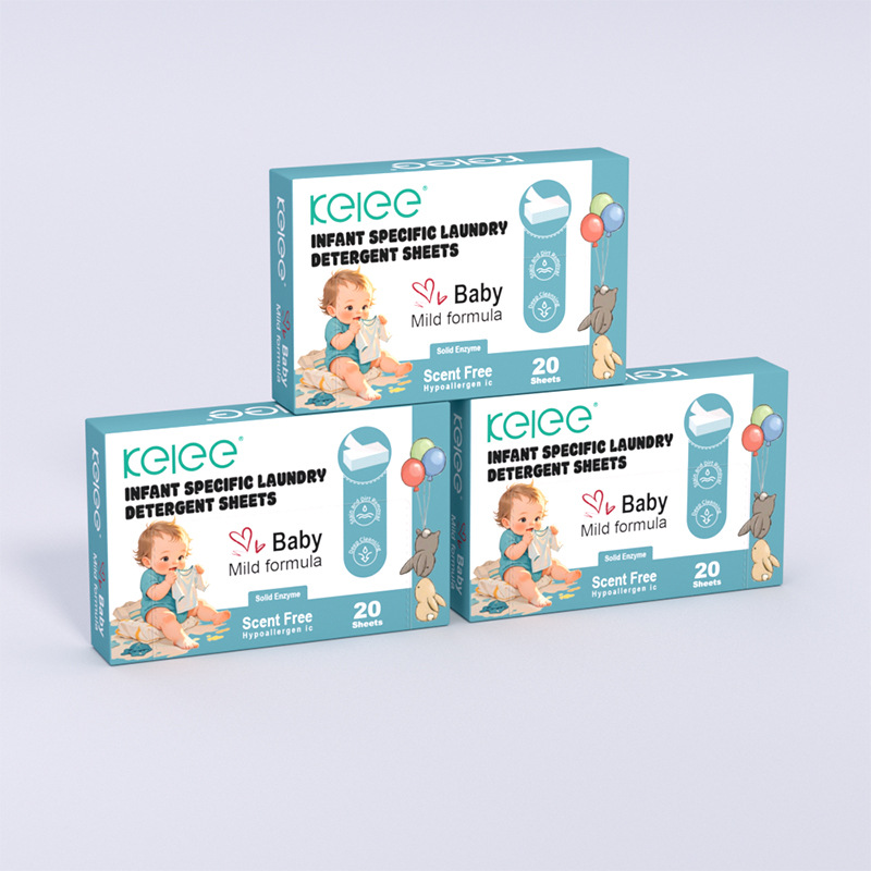 Fully dissolved baby laundry sheets, concentrated nano for children's laundry in English details Picture