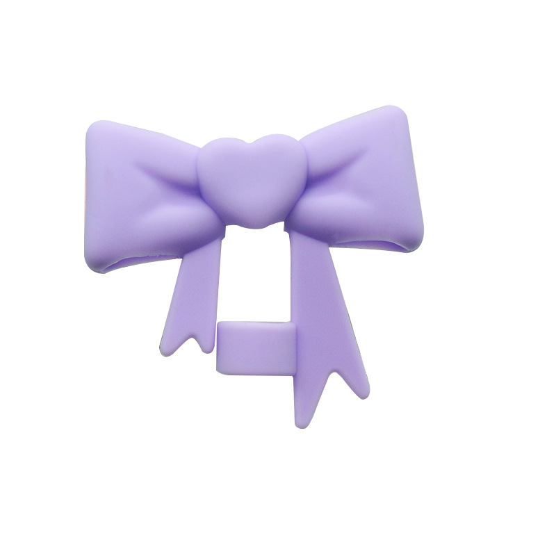 Cross-border in-stock heart-shaped bow straw caps, silicone straw covers, stanley water cups, 10mm straw LIDS wholesale Item Picture