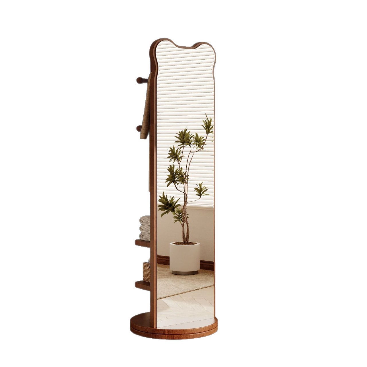 Full-length mirror, floor-standing mirror, cross-border clothing and hat integrated dressing mirror, rotatable and mobile foreign trade bedroom large fitting mirror Item Picture