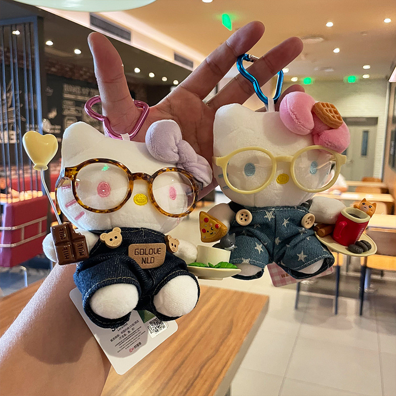 Authentic Kitty cat doll bag pendant decoration cartoon cute kt keychain hellokitty small pendant details Picture