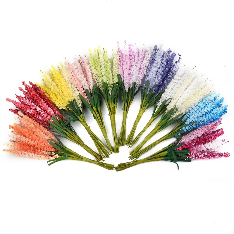 Simulated garden lavender handcrafted material accessories, hyacinth flower branches, sprouting flower bouquets, decorative handicrafts