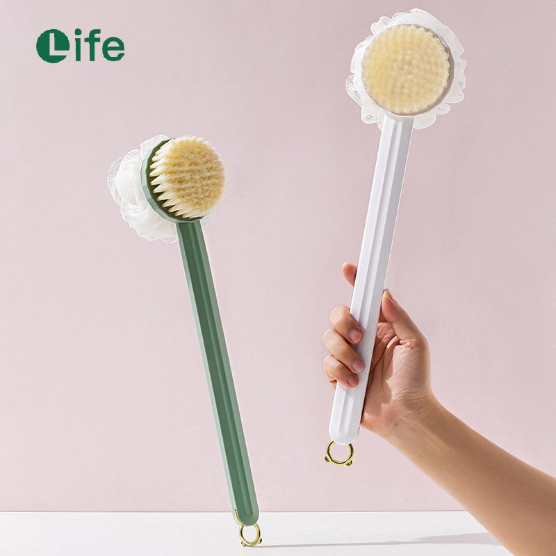 原创洗澡刷子搓背长柄刷软毛双面沐浴刷搓泥去灰搓澡刷背神器